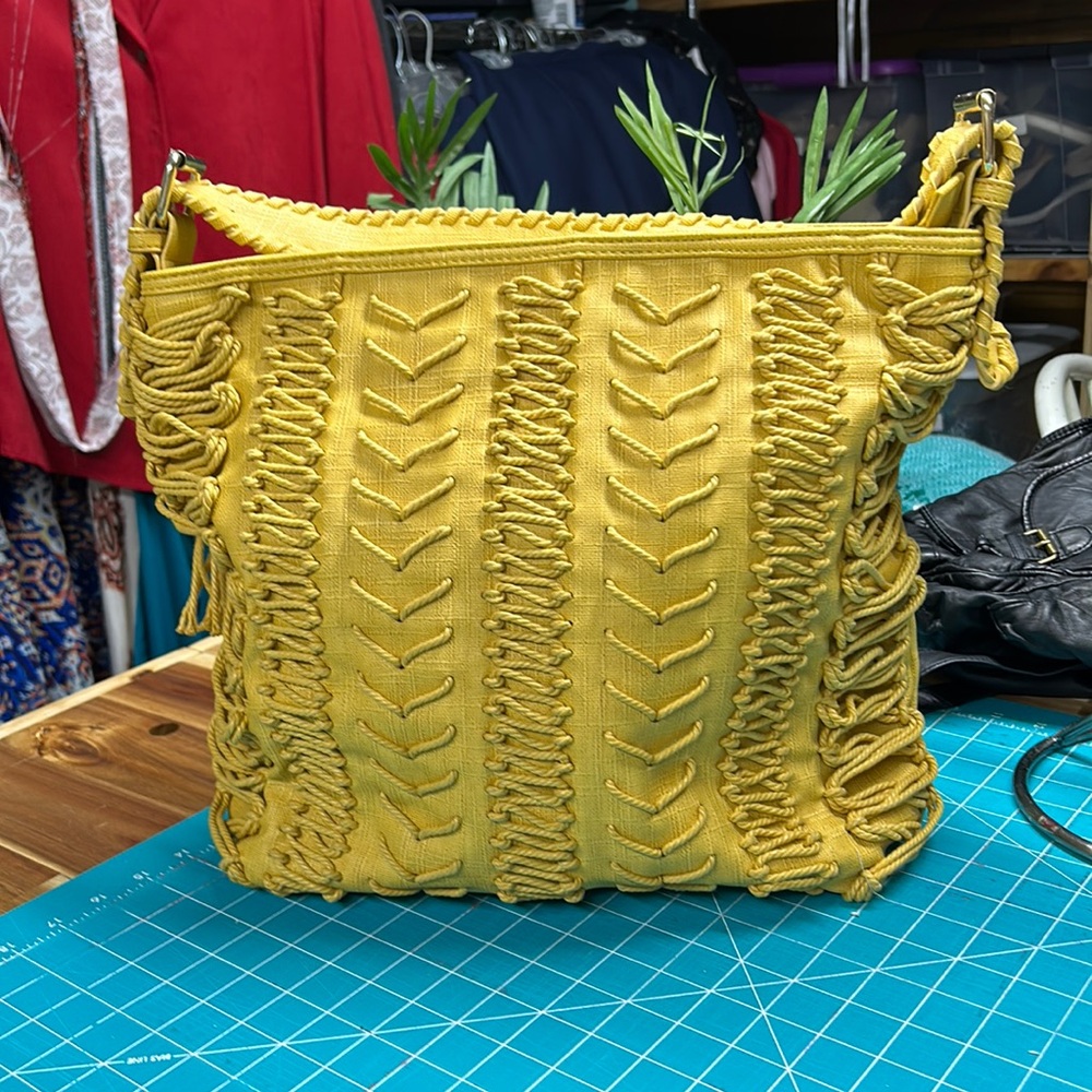 Steven Madden large mustard color shoulder bag